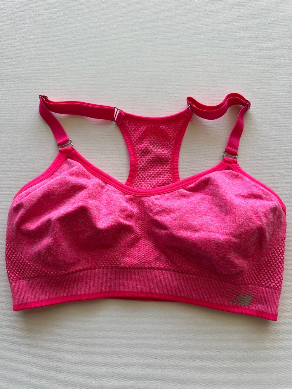 New Balance Women's Hot Pink Seamless Racerback Sports Bra